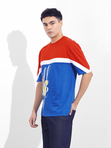Men's Red Boxy Fit Tom&Jerry Character Merchandise T-Shirt