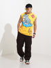 Men's Yellow Oversized Fit Tom & Jerry Character T-Shirt