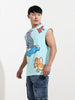 Men's Blue Oversized Tom&Jerry Character Merchandise T-Shirt