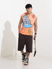 Men's Orange Oversized Fit Tom & Jerry Character T-Shirt