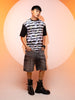 Men's Printed Monochrome Applique Boxy T-shirt