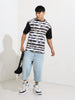 Men's Printed Monochrome Applique Boxy T-shirt