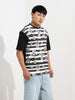Men's Printed Monochrome Applique Boxy T-shirt