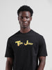 Men's Black Boxy Fit Character Tom & Jerry Printed Crew Neck T-Shirt