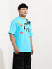 Men's Blue Boxy Fit Character Looney Tunes  Printed Crew Neck T-Shirt