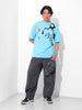 Men's Blue Boxy Fit Character Looney Tunes  Printed Crew Neck T-Shirt
