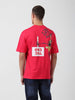 Men's Pink Boxy Fit Solid Looney Tunes  Crew Neck T-Shirt