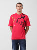 Men's Pink Boxy Fit Solid Looney Tunes  Crew Neck T-Shirt