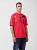 Men's Pink Boxy Fit Solid Looney Tunes  Crew Neck T-Shirt