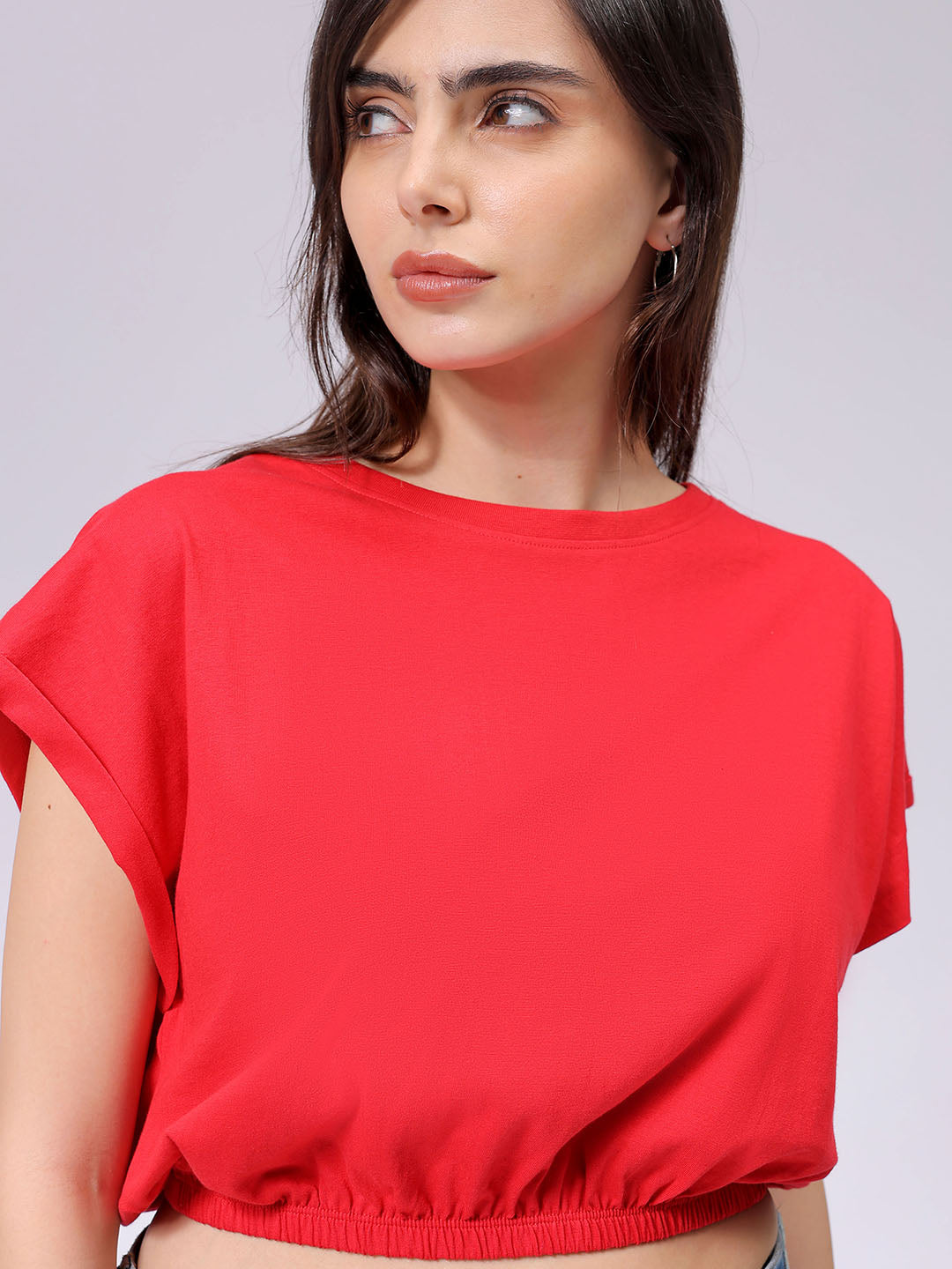 Women's Red Regular Fit Solid Top