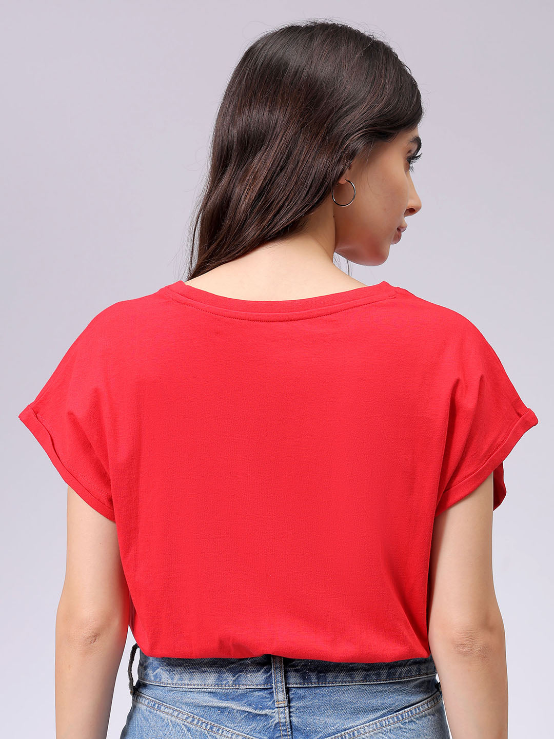 Women's Red Regular Fit Solid Top