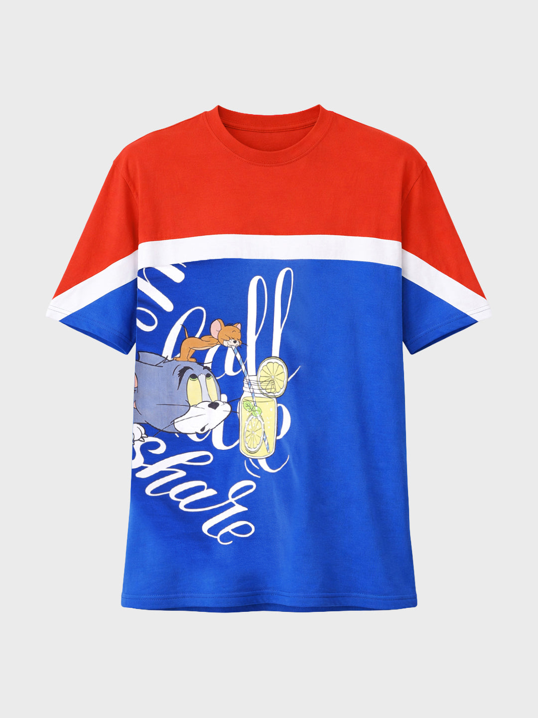 Men's Red Boxy Fit Tom&Jerry Character Merchandise T-Shirt