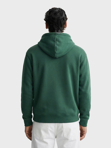Men's Green Relaxed Fit Varsity Casual Sweatshirt