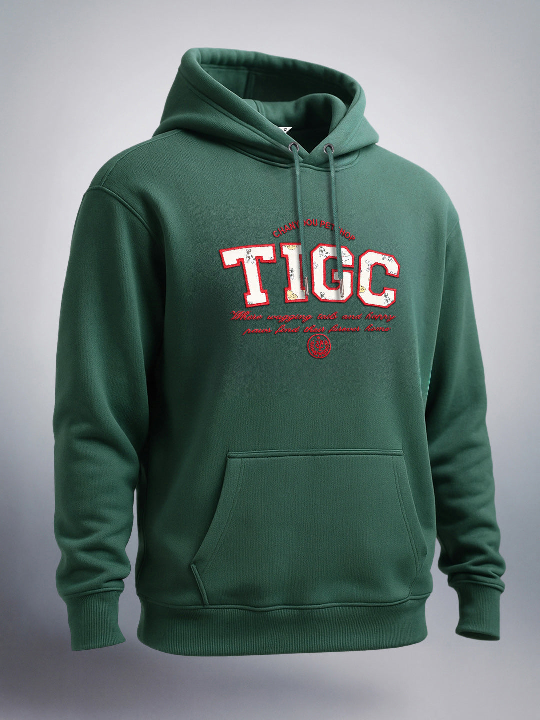 Men's Green Relaxed Fit Varsity Casual Sweatshirt