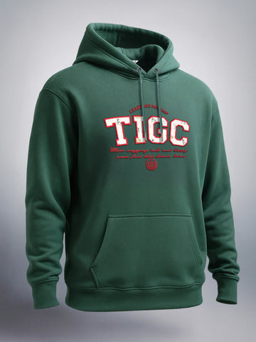 Men's Green Relaxed Fit Varsity Casual Sweatshirt