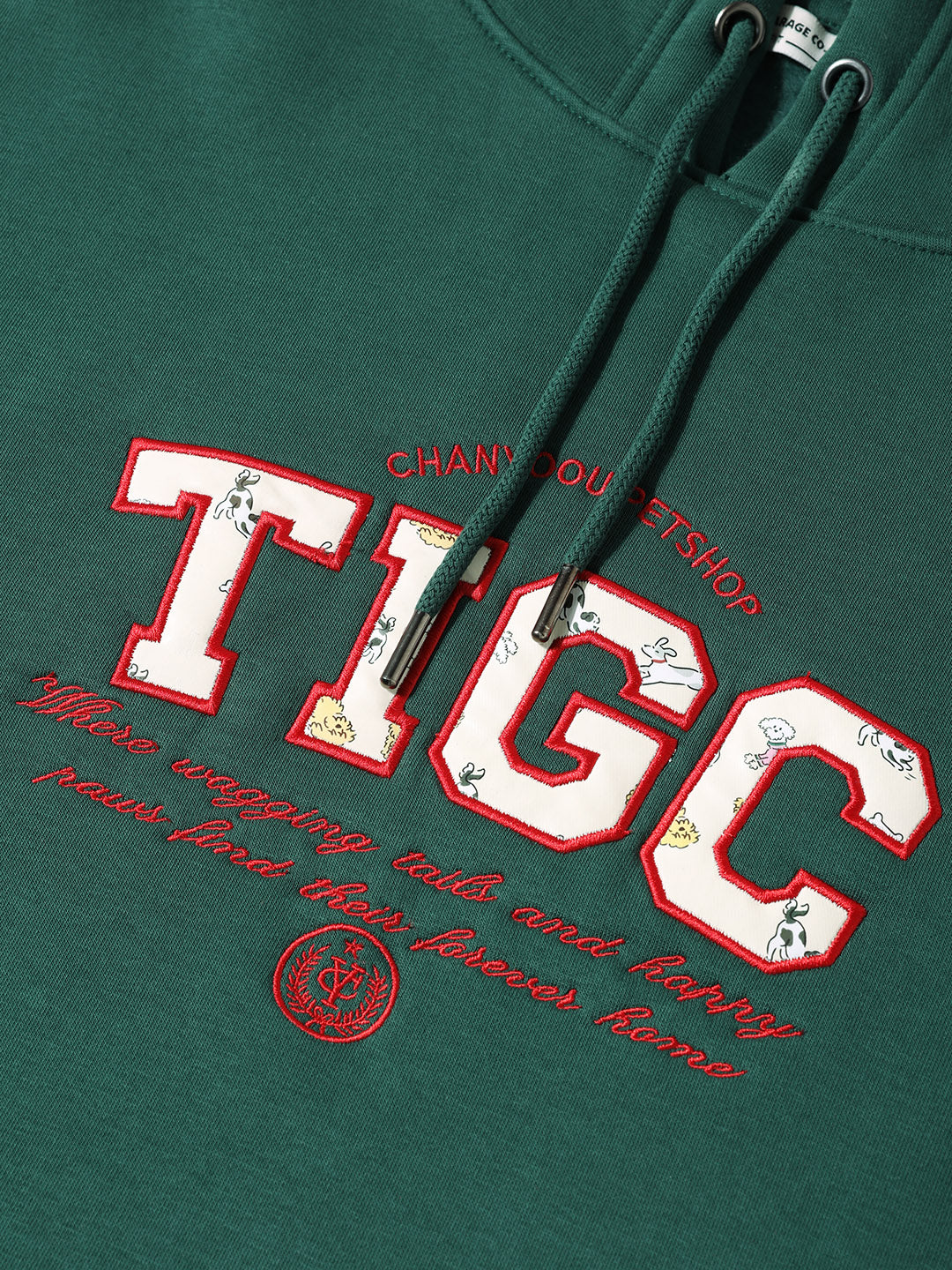 Men's Green Relaxed Fit Varsity Casual Sweatshirt