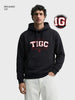 Men's Black Relaxed Fit Varsity Casual Sweatshirt