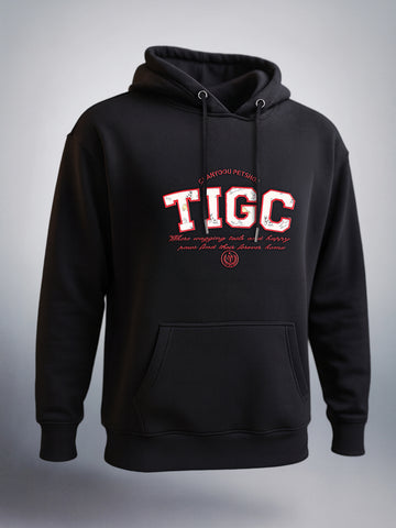 Men's Black Relaxed Fit Varsity Casual Sweatshirt