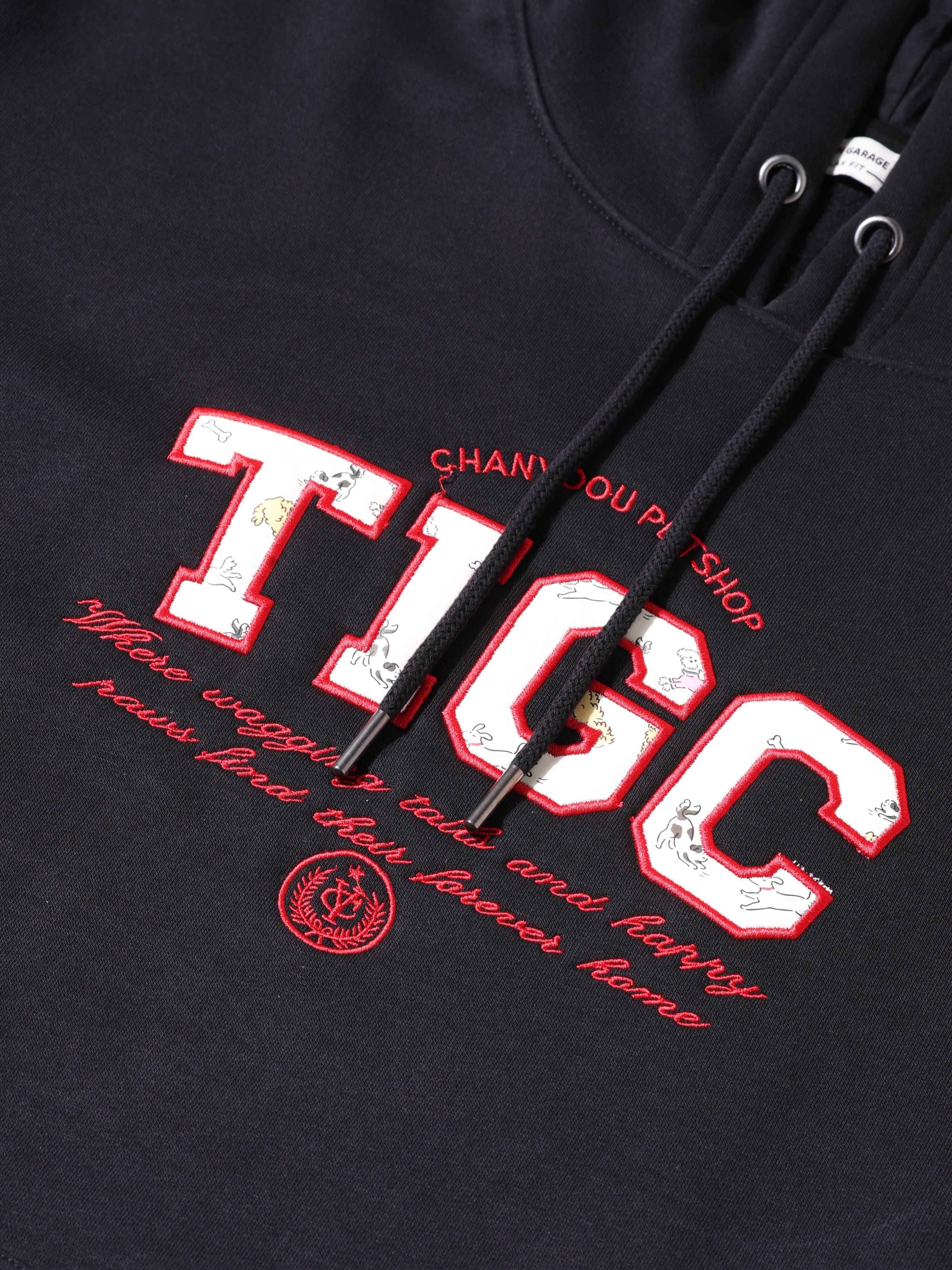 Men's Black Relaxed Fit Varsity Casual Sweatshirt