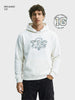 Men's White Relaxed Fit Varsity Casual Sweatshirt