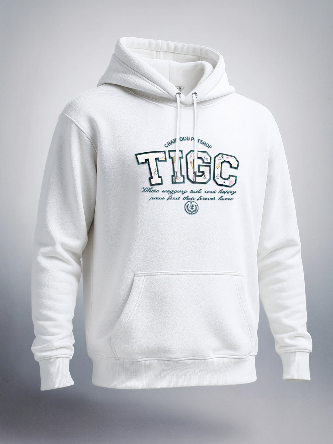 Men's White Relaxed Fit Varsity Casual Sweatshirt