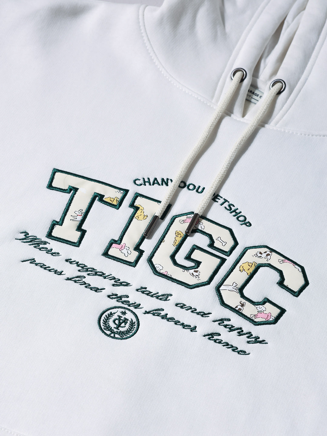 Men's White Relaxed Fit Varsity Casual Sweatshirt