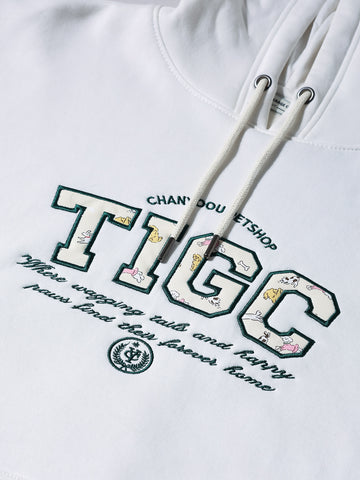 Men's White Relaxed Fit Varsity Casual Sweatshirt