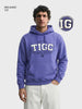 Men's Purple Relaxed Fit Varsity Casual Sweatshirt