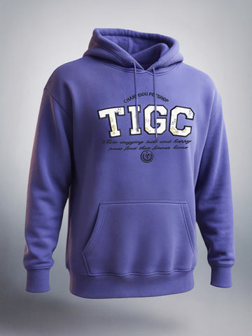 Men's Purple Relaxed Fit Varsity Casual Sweatshirt