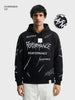 Men's Black Relaxed Fit Graphic Printed Casual Sweatshirt