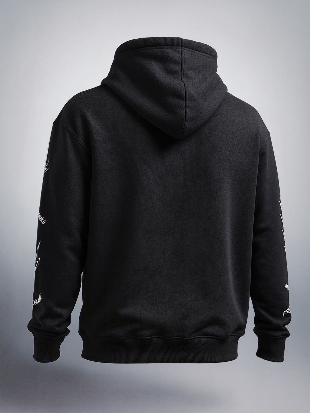 Men's Black Relaxed Fit Graphic Printed Casual Sweatshirt