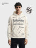 Men's White Relaxed Fit Graphic Printed Casual Sweatshirt