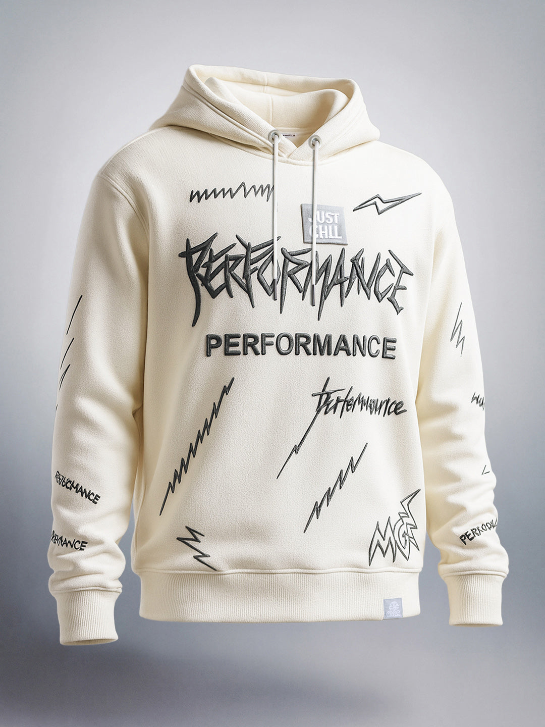 Men's White Relaxed Fit Graphic Printed Casual Sweatshirt