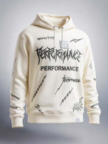 Men's White Relaxed Fit Graphic Printed Casual Sweatshirt