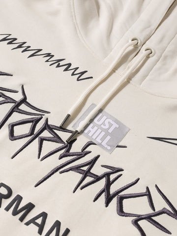 Men's White Relaxed Fit Graphic Printed Casual Sweatshirt