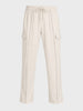 Men's White Loose Fit Textured Casual Joggers