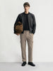 Men's Khaki Loose Fit Textured Casual Joggers