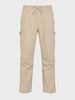 Men's Beige Relaxed Fit Solid Utility Cargo