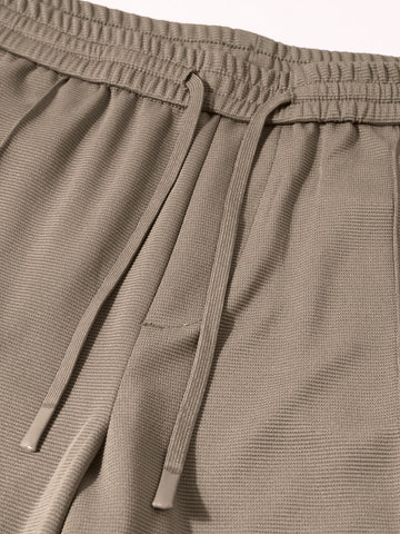 Men's Khaki Loose Fit Textured Casual Joggers