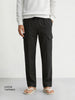 Men's Black Loose Fit Textured Casual Joggers