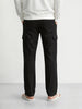 Men's Black Loose Fit Textured Casual Joggers