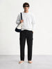 Men's Black Loose Fit Textured Casual Joggers