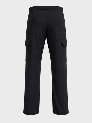 Men's Black Loose Fit Textured Casual Joggers