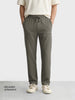 Men's Khaki Relaxed Fit Textured Casual Joggers