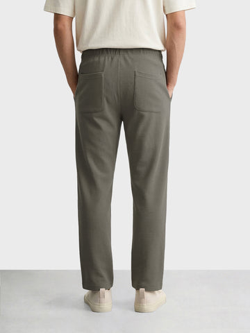Men's Khaki Relaxed Fit Textured Casual Joggers