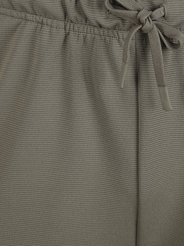 Men's Khaki Relaxed Fit Textured Casual Joggers