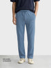 Men's Blue Relaxed Fit Textured Casual Joggers