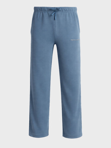 Men's Blue Relaxed Fit Textured Casual Joggers