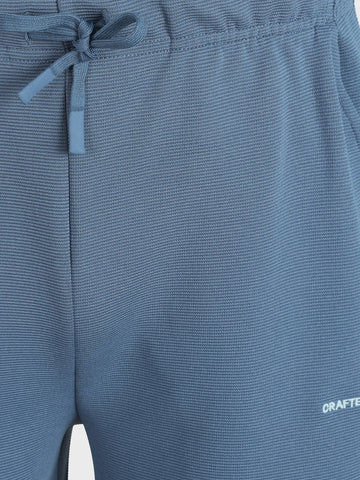 Men's Blue Relaxed Fit Textured Casual Joggers