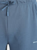 Men's Blue Relaxed Fit Textured Casual Joggers